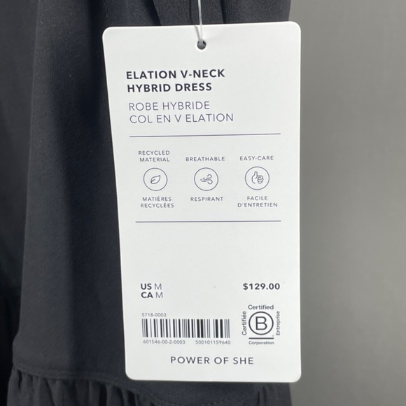 NEW Athleta Dress Womens Medium black elation midi athleisure athletic casual - Picture 6 of 11